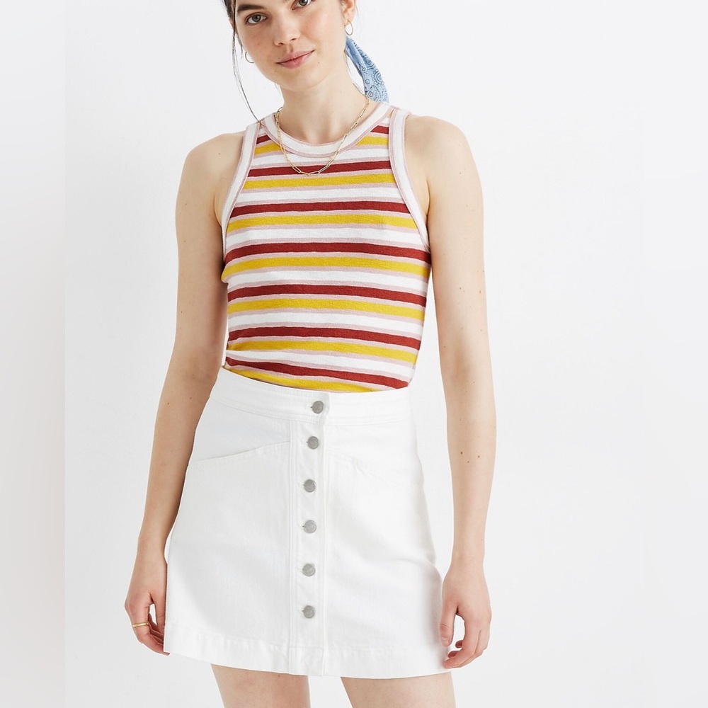 Madewell Stretch Denim A-Line Mini Skirt EUC